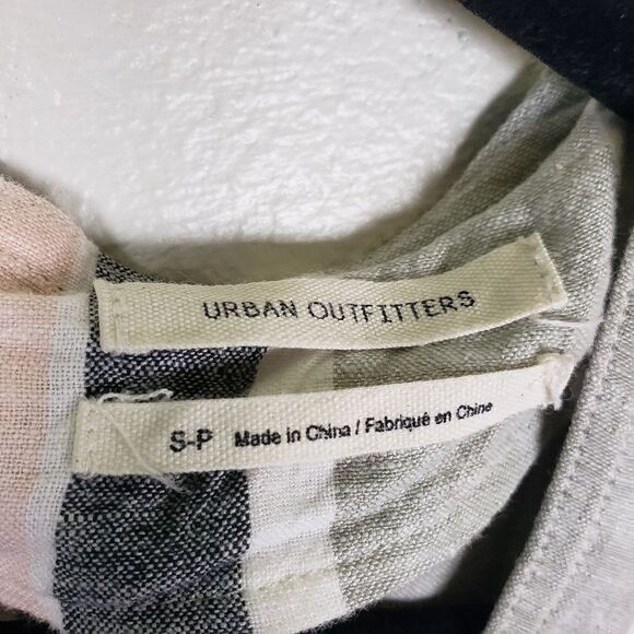 Urban Outfitters Women's Pink Blue Linen Blend Zip Up Long Jumpsuit Size Small - Picture 11 of 12